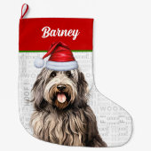 Kerst Bergamasco met de naam van de hond Grote Kerstsok (Voorkant)