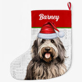 Kerst Bergamasco met de naam van de hond Grote Kerstsok (Achterkant)