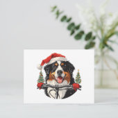 Kerst Berner Sennenhond Fietsen Briefkaart (Staand voorkant)