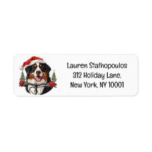 Kerst Berner Sennenhond Fietsen Etiket