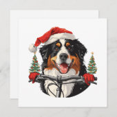 Kerst Berner Sennenhond Fietsen Feestdagenkaart (Voorkant / Achterkant)