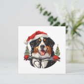 Kerst Berner Sennenhond Fietsen Feestdagenkaart (Staand voorkant)