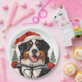 Kerst Berner Sennenhond Fietsen Papieren Bordje (Feest)