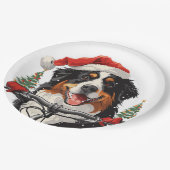 Kerst Berner Sennenhond Fietsen Papieren Bordje (Gekanteld)