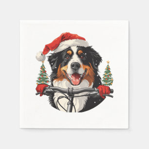 Kerst Berner Sennenhond Fietsen Servet