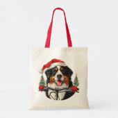 Kerst Berner Sennenhond Fietsen Tote Bag (Achterkant)