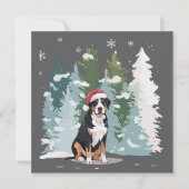Kerst Berner Sennenhond Mama Puppy Winter Feestdagenkaart (Voorkant)