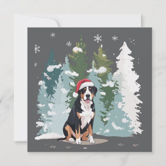 Kerst Berner Sennenhond Mama Puppy Winter Feestdagenkaart (Voorkant)