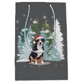 Kerst Berner Sennenhond Mama Puppy Winter Medium Cadeauzakje (Voorkant)