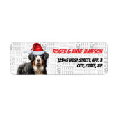 Kerst Berner Sennenhond Vakantieadres Etiket (Voorkant)