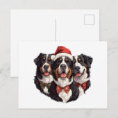 Kerst Berner Sennenhonden Briefkaart (Voorkant / Achterkant)