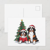 Kerst Berner Sennenhonden Briefkaart (Voorkant / Achterkant)