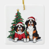 Kerst Berner Sennenhonden Keramisch Ornament (Voorkant)