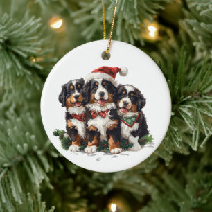 Kerst Berner Sennenhonden Keramisch Ornament