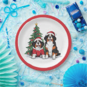Kerst Berner Sennenhonden Papieren Bordje (Feest)