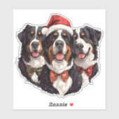 Kerst Berner Sennenhonden Sticker (Vel)