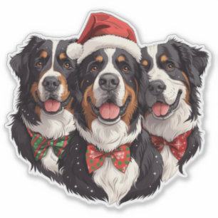 Kerst Berner Sennenhonden Sticker