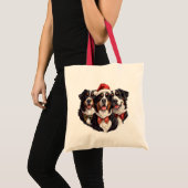 Kerst Berner Sennenhonden Tote Bag (Voorkant (product))