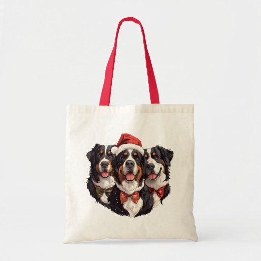 Kerst Berner Sennenhonden Tote Bag (Voorkant)
