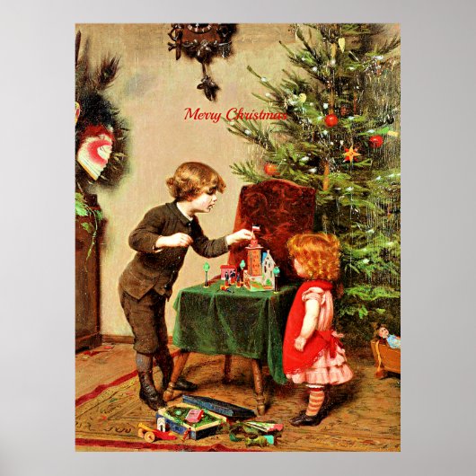 Kerst, beroemd schilderij van Felix Ehrlich Poster (Voorkant)