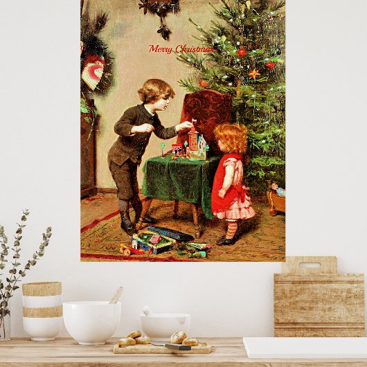 Kerst, beroemd schilderij van Felix Ehrlich Poster (Keuken)