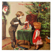 Kerst, beroemd schilderij van Felix Ehrlich Tegeltje (Voorkant)