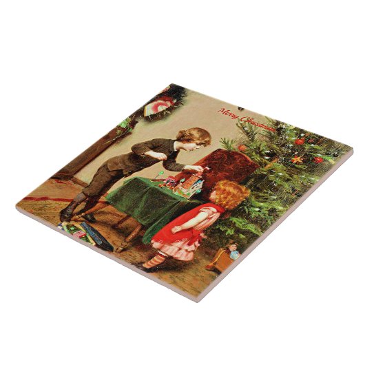 Kerst, beroemd schilderij van Felix Ehrlich Tegeltje (Zijkant)