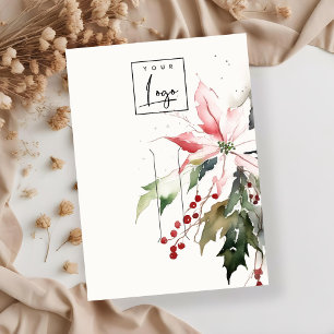 Kerst Berry Poinsettia Hairpin Display Logo Visitekaartje