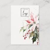 Kerst Berry Poinsettia Hairpin Display Logo Visitekaartje (Voorkant)