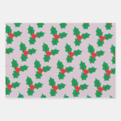 Kerst Berry Wrapping Paper Flat Sheet 3 stuks (Voorkant)
