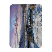 Kerst besneeuwde landschapsmagneet magneet (Verticaal)