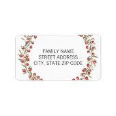 kerst bessen krans | Label retouradres (Voorkant)