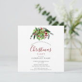 Kerst Bessen Zakelijk Kantoor Vakantie Party Kaart (Staand voorkant)