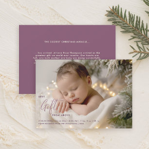Kerst beste cadeau kalligrafie roze baby foto aankondiging