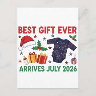 Kerst beste cadeau ooit arriveert juli 2026 feestdagenkaart