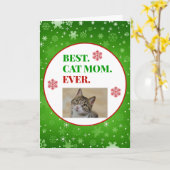 Kerst Beste Kat Moeder Ooit Foto Kaart (Gele Bloem)
