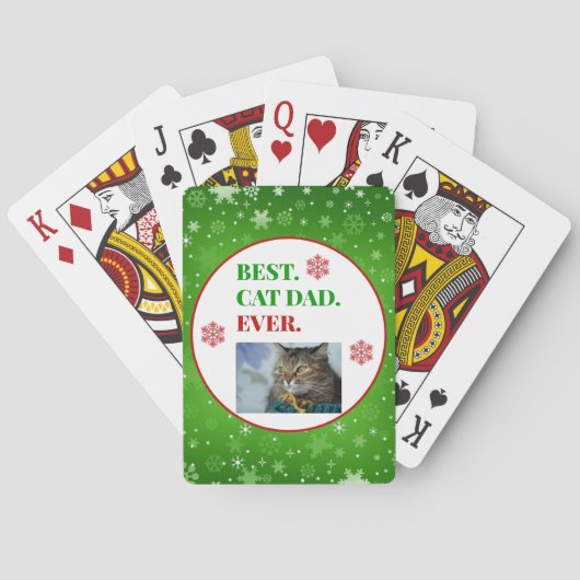 Kerst Beste Kat Vader Ooit Foto Pokerkaarten (Achterkant)