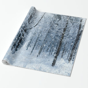 Kerst bevroren sneeuw cadeaupapier