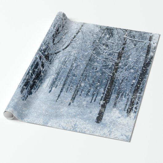 Kerst bevroren sneeuw cadeaupapier (Uitgerold)