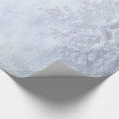 Kerst bevroren sneeuwvlokken cadeaupapier (Hoek)