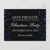 Kerst Bewaar de datum Blauwe Confetti Stippen Aankondigingskaart (Voorkant)