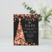 Kerst Bewaar de datum Roos Gold Tree Invite (Staand voorkant)