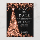 Kerst Bewaar de datum Roos Gold Tree Invite (Voorkant)
