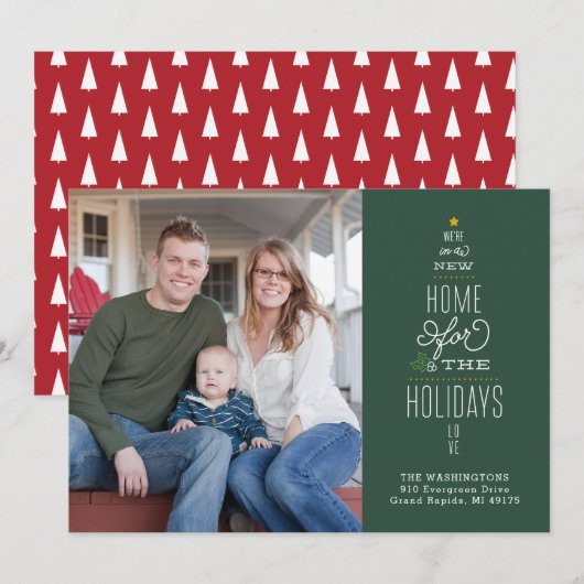 Kerst Bewegende Aankondiging Adreswijziging (Voorkant / Achterkant)