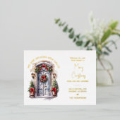 Kerst Bewegende Aankondiging Goudfolie Briefkaart (Staand Voorkant)