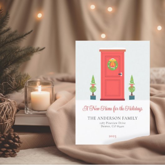 Kerst Bewegende Aankondiging Nieuw Huis Briefkaart