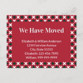 Kerst Bewegende Aankondiging Rood Groen Wit Briefkaart