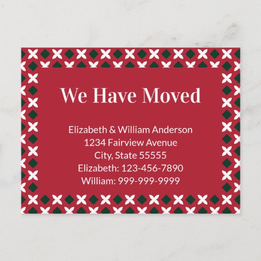 Kerst Bewegende Aankondiging Rood Groen Wit Briefkaart (Voorkant)