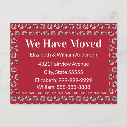 Kerst Bewegende Aankondiging Rood Groen Wit Briefkaart (Voorkant)