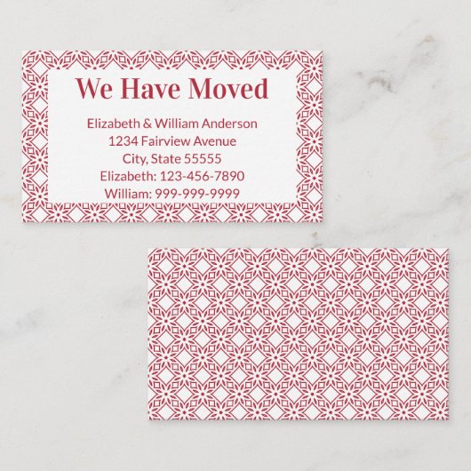 Kerst Bewegende Aankondiging Rood & Wit Patroon (Voorkant / Achterkant)